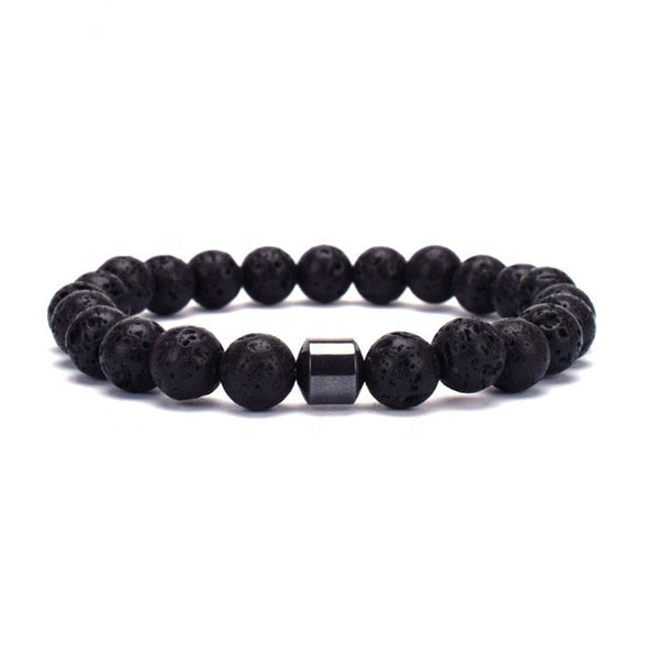 Black Lava Rock Aromatherapy Healing Stretch Bead Bracelet