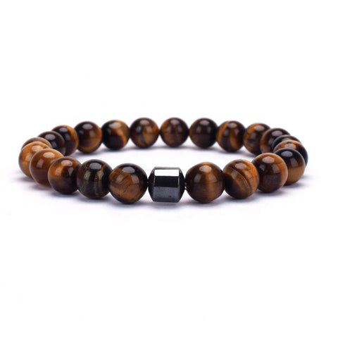 Tigers Eye Healing Stretch Bead Bracelet with Alignment Magnet