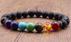 7 Chakra Healing Lava Stone Stretch Bead Bracelet