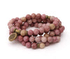 Natural Rhodonite Mala 108 Prayer Bead Bracelet