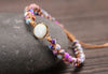 Bohemian Macramé Wrap Amethyst Opal String Braided Bracelet