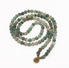 Green Verde Agate Gemstone 108 Mala Necklace Yoga Healing Bracelet