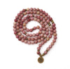 Natural Rhodonite Mala 108 Prayer Bead Bracelet