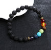 7 Chakra Healing Lava Stone Stretch Bead Bracelet