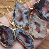 Sliced Agate Druzy Crystal Necklace