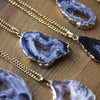 Sliced Agate Druzy Crystal Necklace